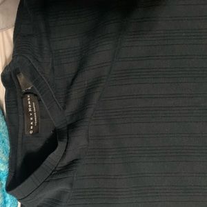 MENS LARGE T SHIRT CRAZY HORSE DARK NAVY BLUE short sleeve just like new